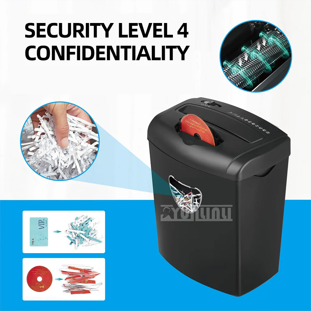 21L Paper Cutting Shredder Office Large-Capacity Household Automatic Privacy Document Shredding Paper Crushing 10 Sheets / Time
