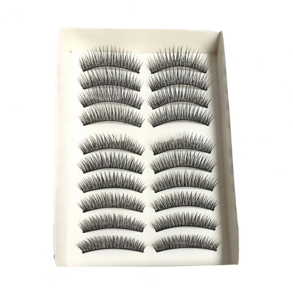 Pestañas postizas naturales para mujer, extensión de pestañas postizas, maquillaje, 10 pares