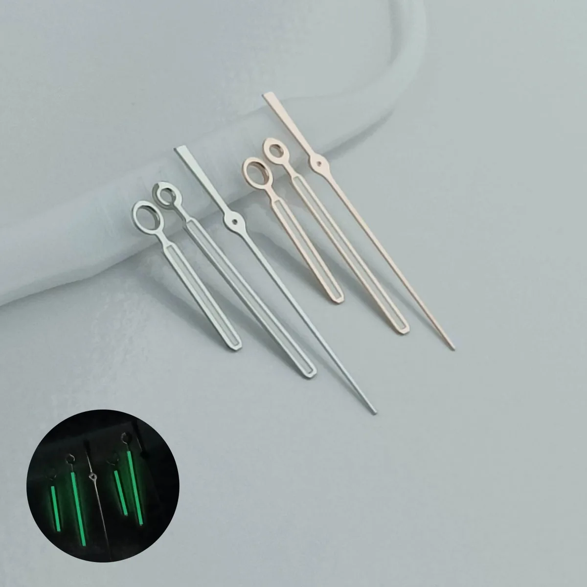 NH35 hands  Featured Size Custom Hands PVD Green Luminous Watch Pin Accessories Suitable for nh35, 36, 4R Movement