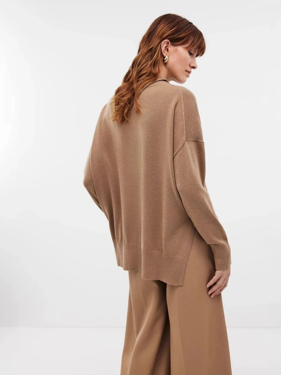 سترة نسائية جديدة للخريف والشتاء من Blubelle سترة عصرية فضفاضة تناسب البلوز بحاشية مقسمة بلوفرات قاعدة عصرية