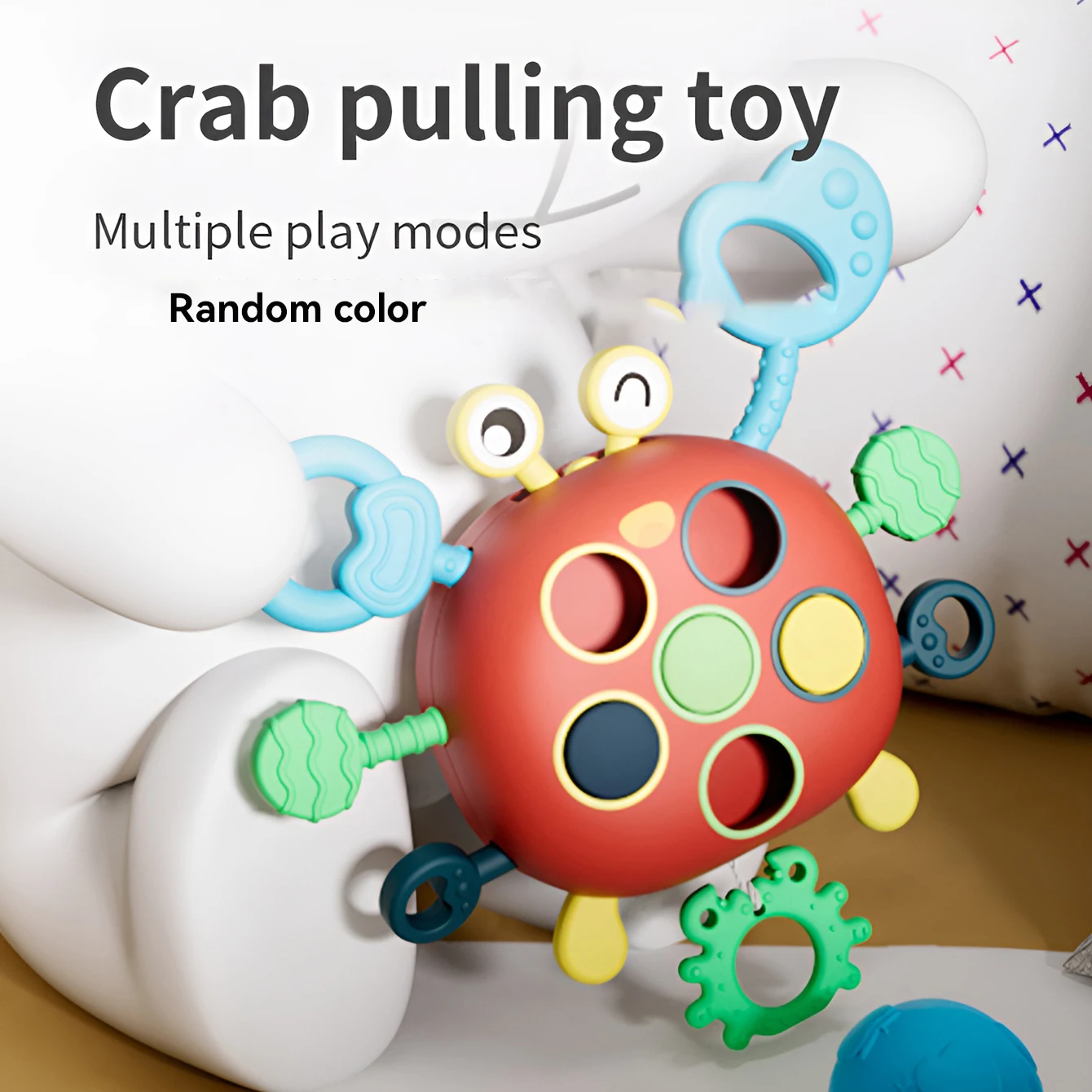 Baby fun cartoon crab Lala toy whip music puzzle early education toys a variety of play can be pressed to bite