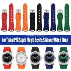 Quick Release silicone Watchband For 1853 TISSOT PRX T137.407 T137.410 Super player Men's Silicone Rubber Watch Strap 26x12mm 14