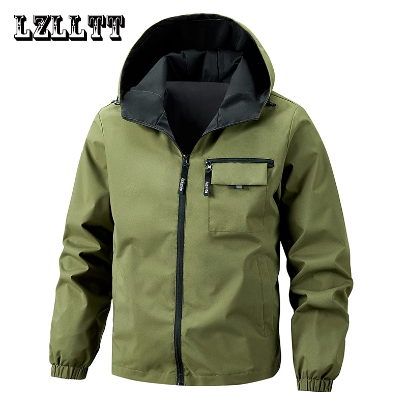 

Весенние мужские водонепроницаемые куртки с капюшоном, мужские ветрозащитные повседневные куртки, пальто, осенние мужские модные уличные куртки, пальто, мужские LZLLTT