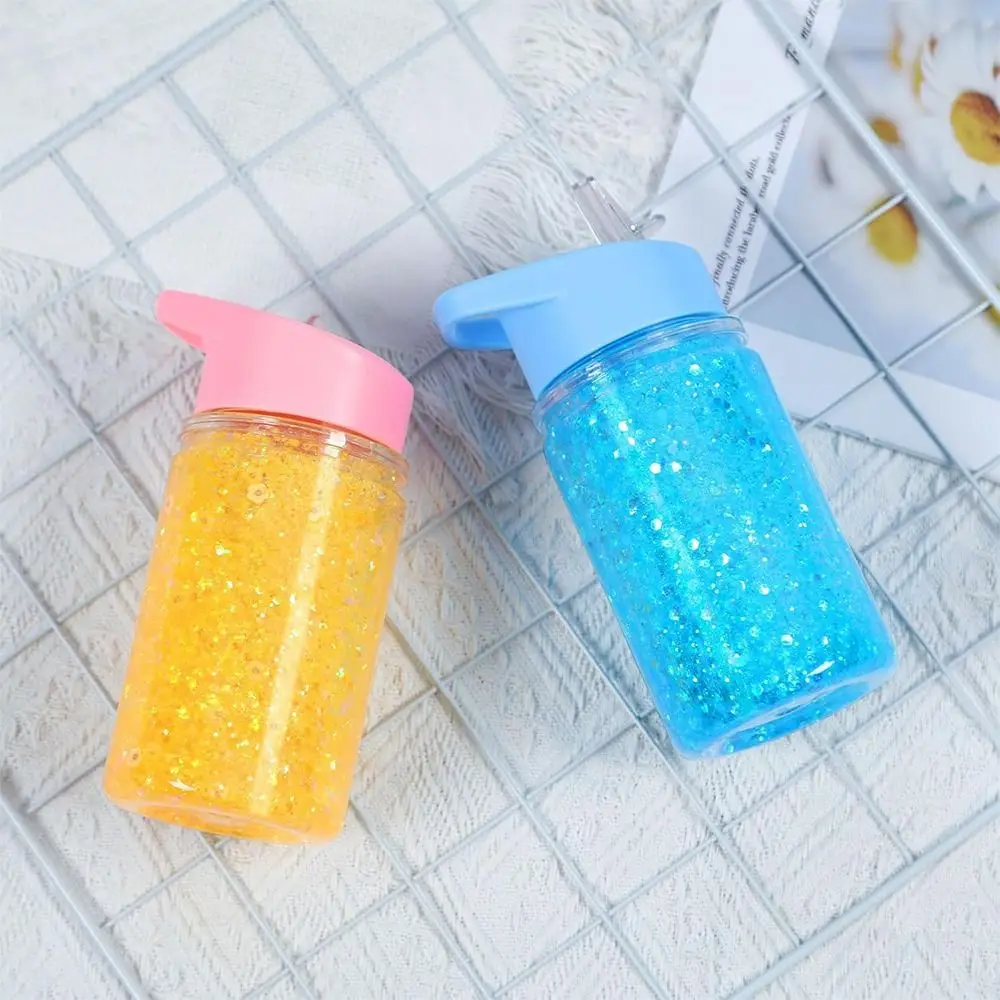 NEW 300ml Capacity Snow Globe Tumbler Reusable Break-Resistant Mason Jar Cups Double Layers Pre-Drilled Water Bottles Children