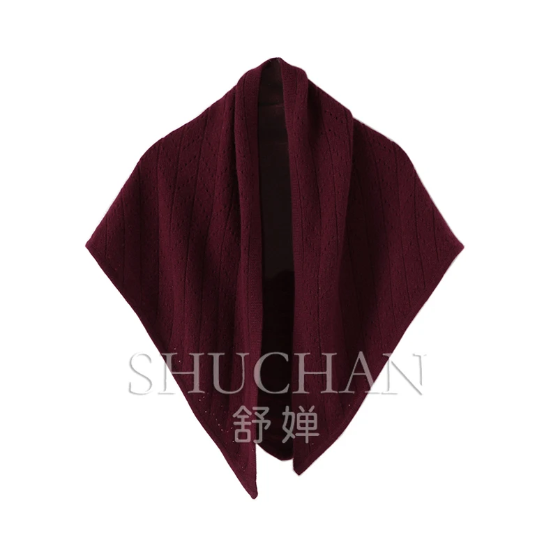 

Hollow out pure cashmere shawl triangle scarf knitted scarf women's autumn and winter