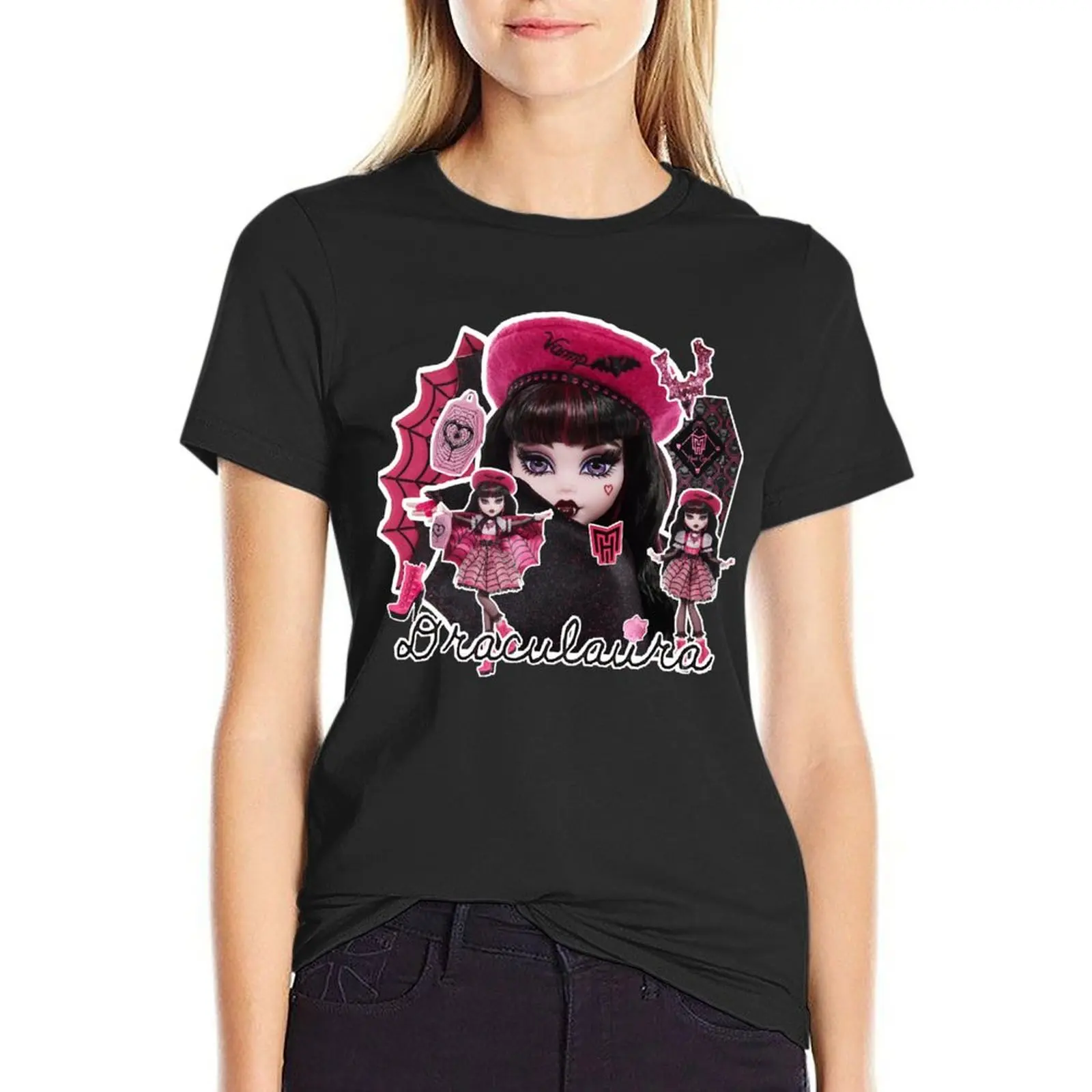 Draculaura Haunt Couture T-Shirt korean fashion shirts graphic tees female anime clothes black t-shirts for Women