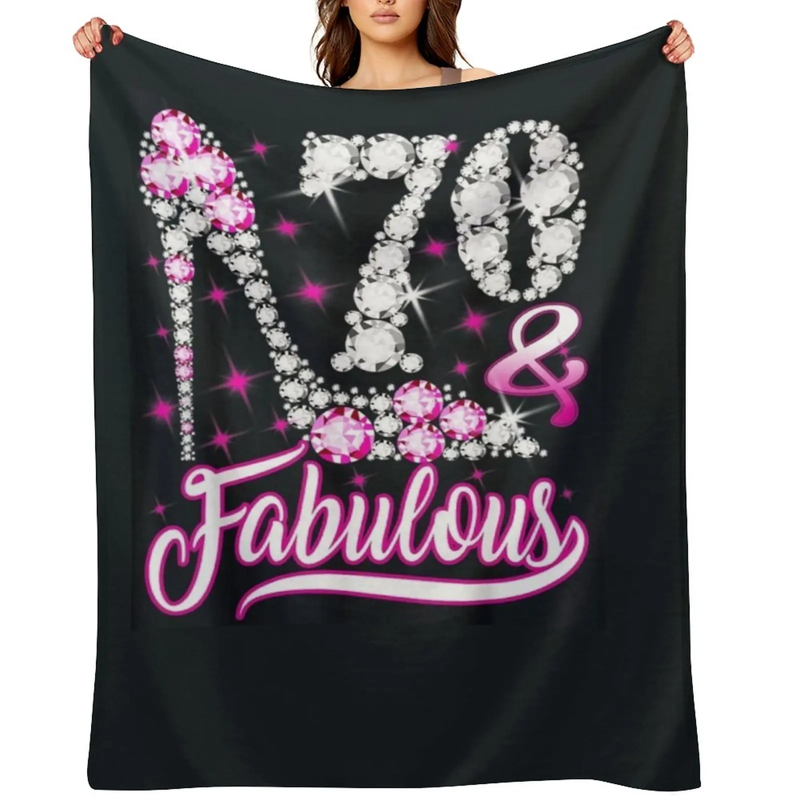 

Funny 70 And Fabulous - 70th Birthday Years Ago Gifts Throw Blanket Blankets For Sofas Warm christmas gifts Blankets