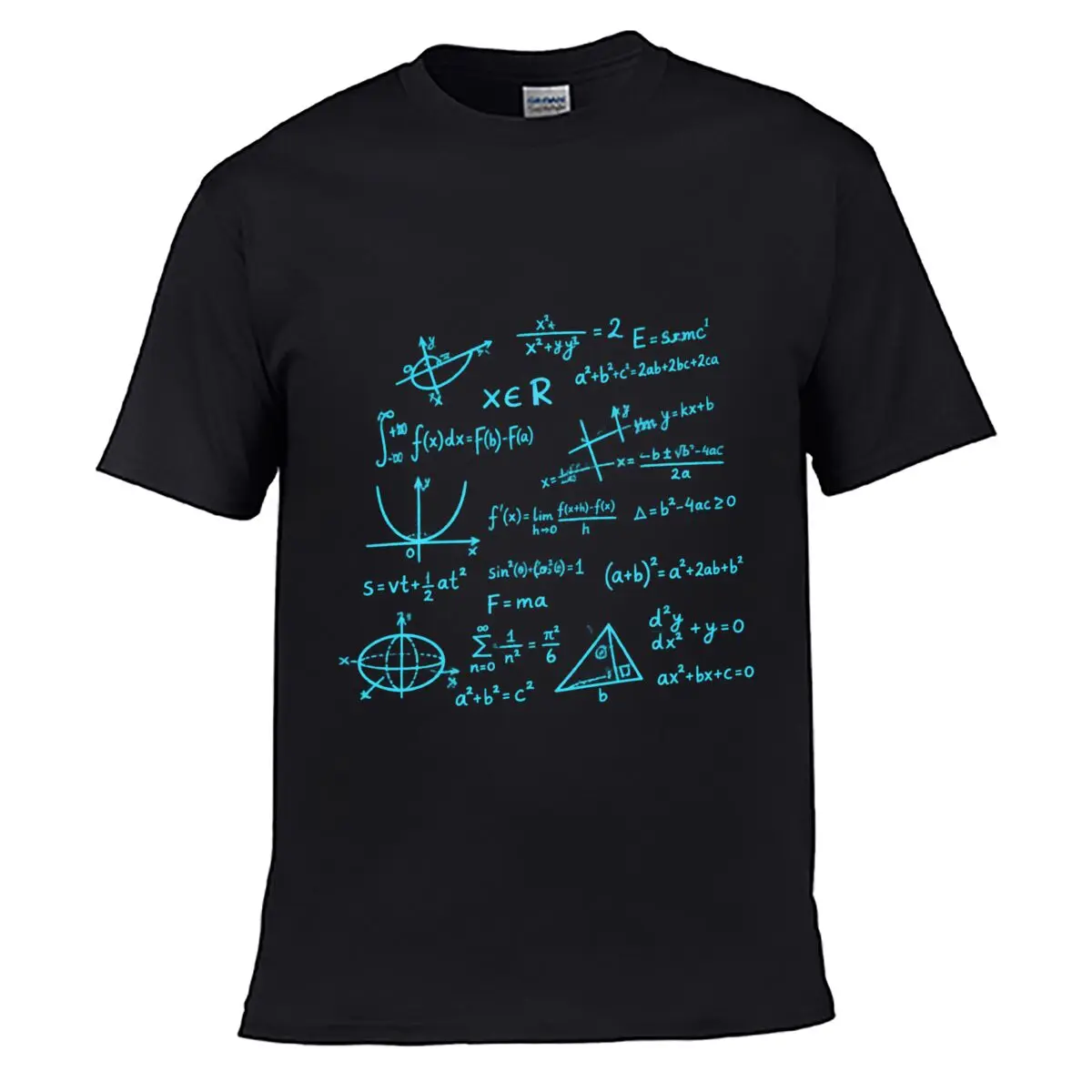 Mathematics Equations Algebra Geometry Calculus Trigonometry Physics Formula Symbols short-sleeved T-shirt