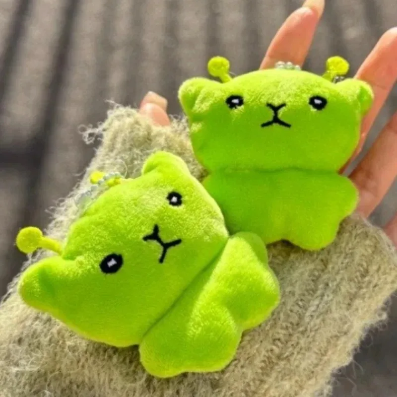 Alien Cat Plush Pendant Handmade Doll Super Soft Cute Mini Alien Cat Keyring Invasion Earth Bag Accessory Gift for Kids Aldults