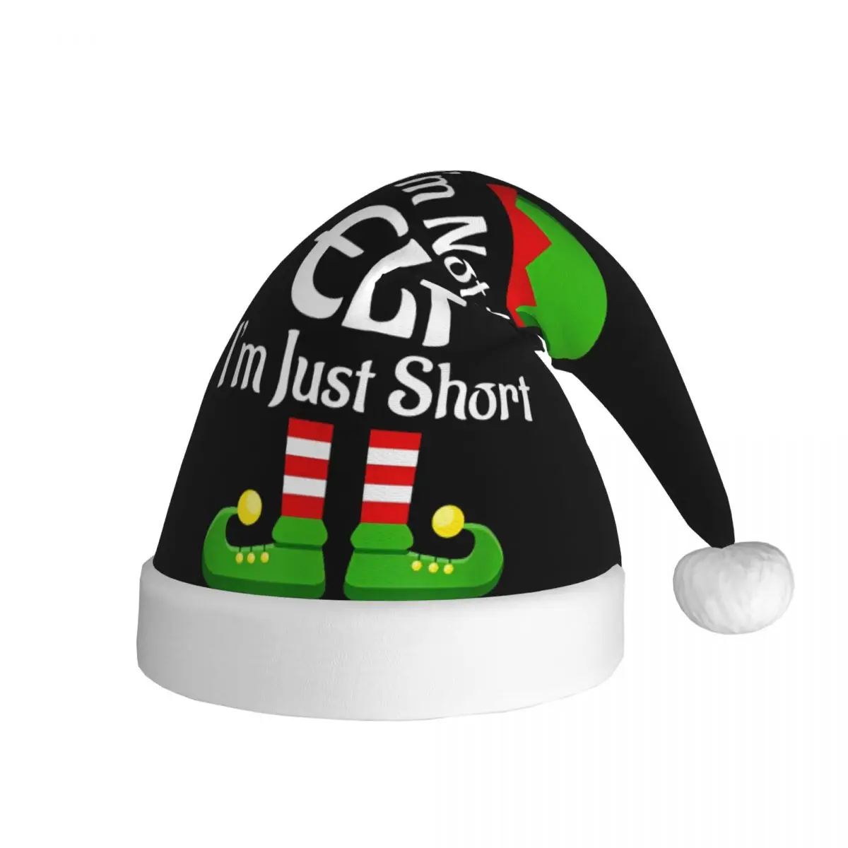 No soy una familia de elfos Navidad invierno cálido sombrero de Navidad para adultos hombres mujeres gorro de Papá Noel accesorios de Navidad