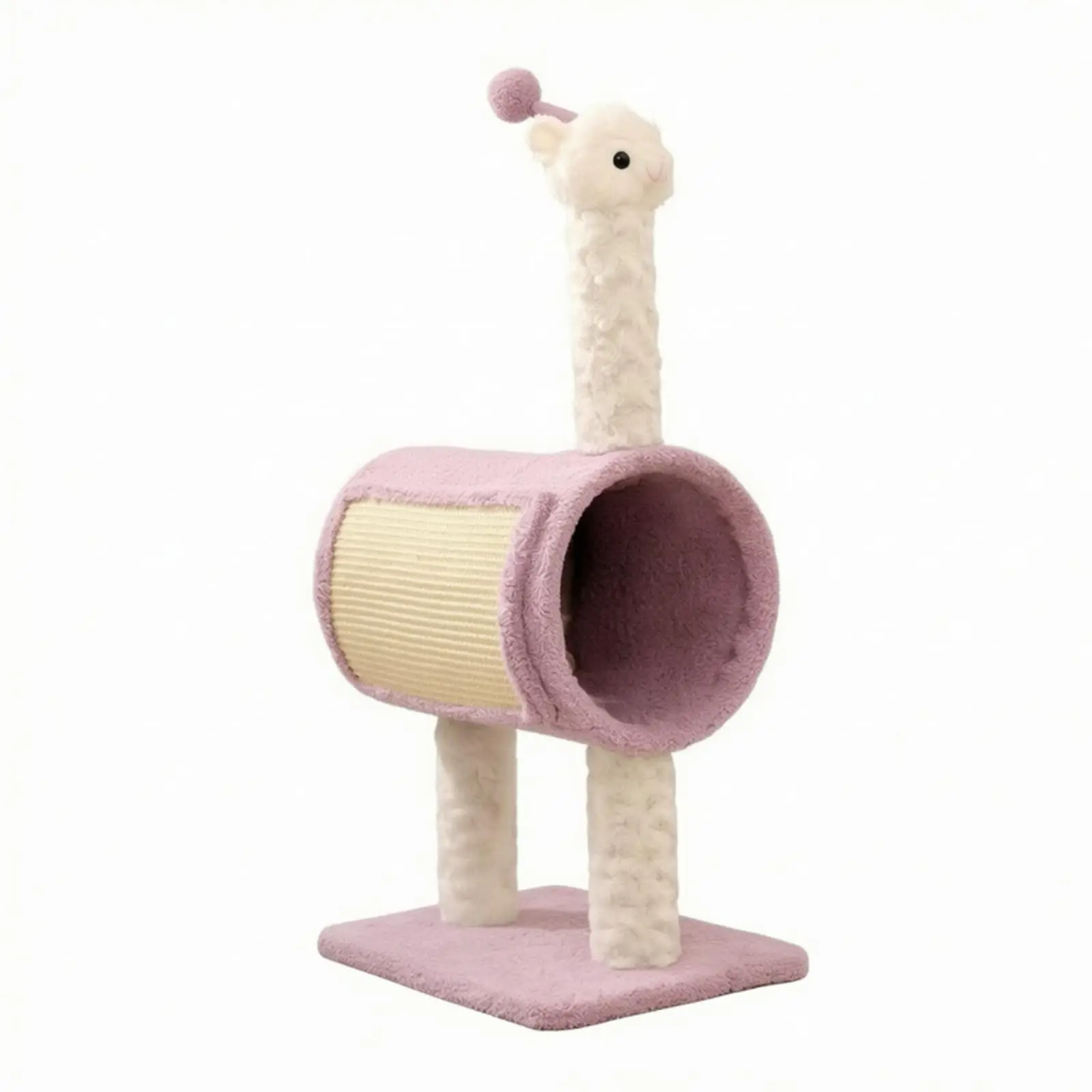 Cat Climbing Frame Cozy Feline Activity Center with Tunnel Multi-Functional Feline Furniture for Kittens, Alpaca Cat