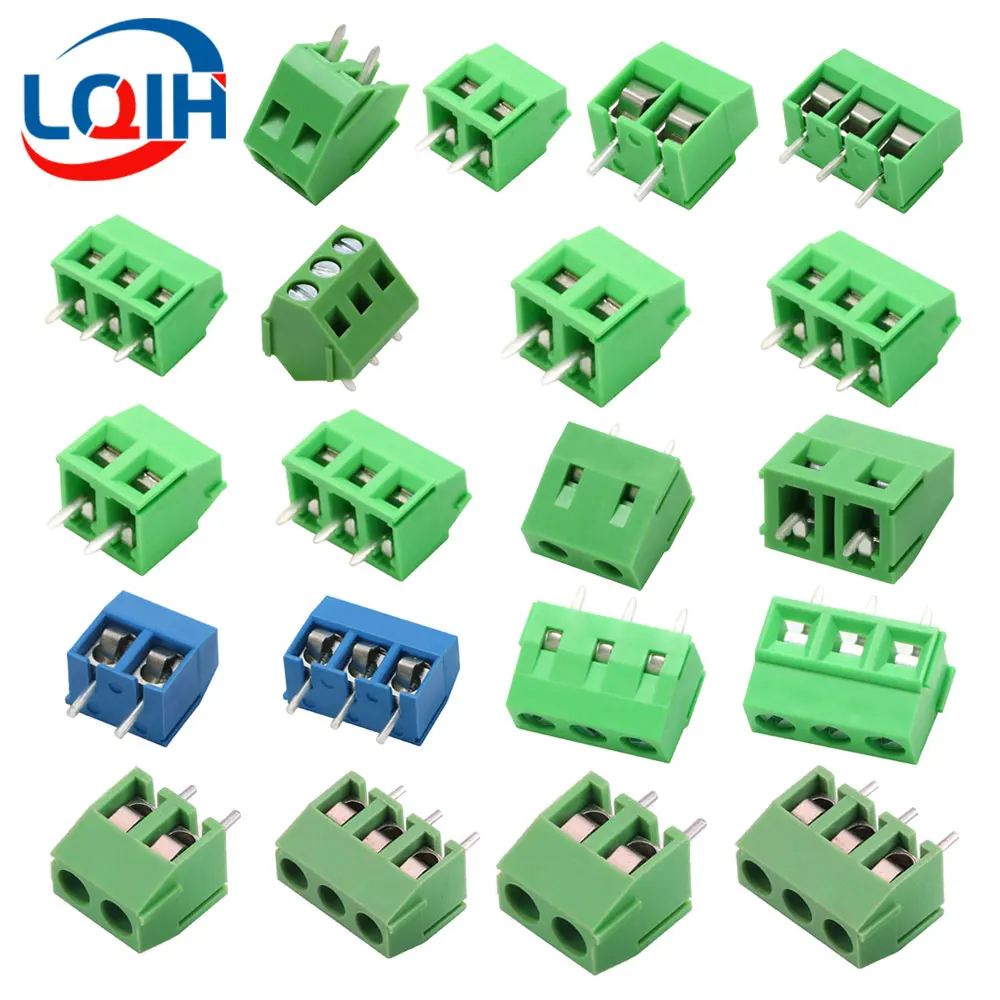 

2.54/3.5/3.81/3.96/5.0/7.5mm Spacing KF103/126/128/301/350/396-2Pin/3Pin Block Splice Terminal Screw Type PCB Screw Terminal