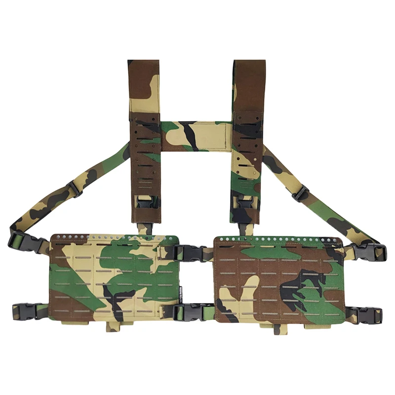 Tactical Raiders Переднее шасси Разделенная нагрудная установка с H-ремешком WL M81 Woodland TR167