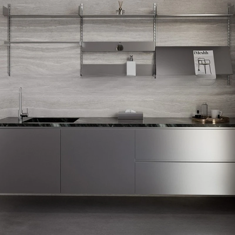 

Stainless steel track bookshelf wall system combination can be DIY wall baffle display storage rack