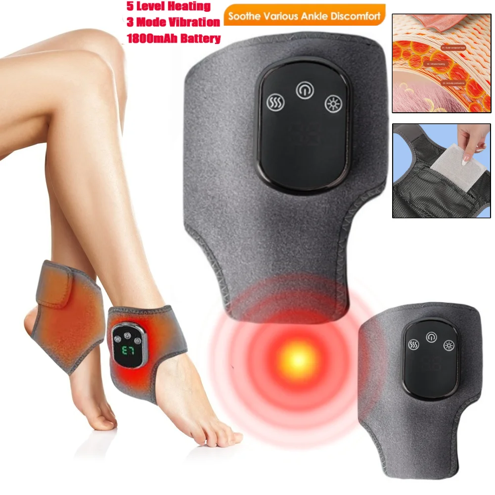 2025 التدفئة حزام تدليك الكاحل الكهربائية الساخنة ضغط الاهتزاز تدليك اليد المعصم والقدم الكاحل الحرس الفرقة الرسغ التفاف دعم B #2