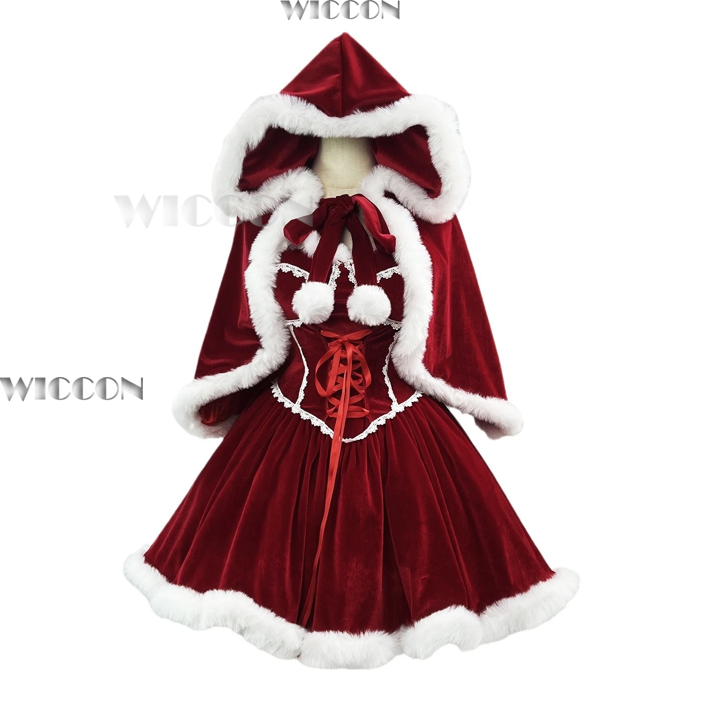 فستان سنوي مثير للعام الجديد لعام 2026 فستان المشاهير للنساء الأميرة وأداء عيد الميلاد مقاس كبير فستان مخملي طقم كيب نافيداد كرنفال #6