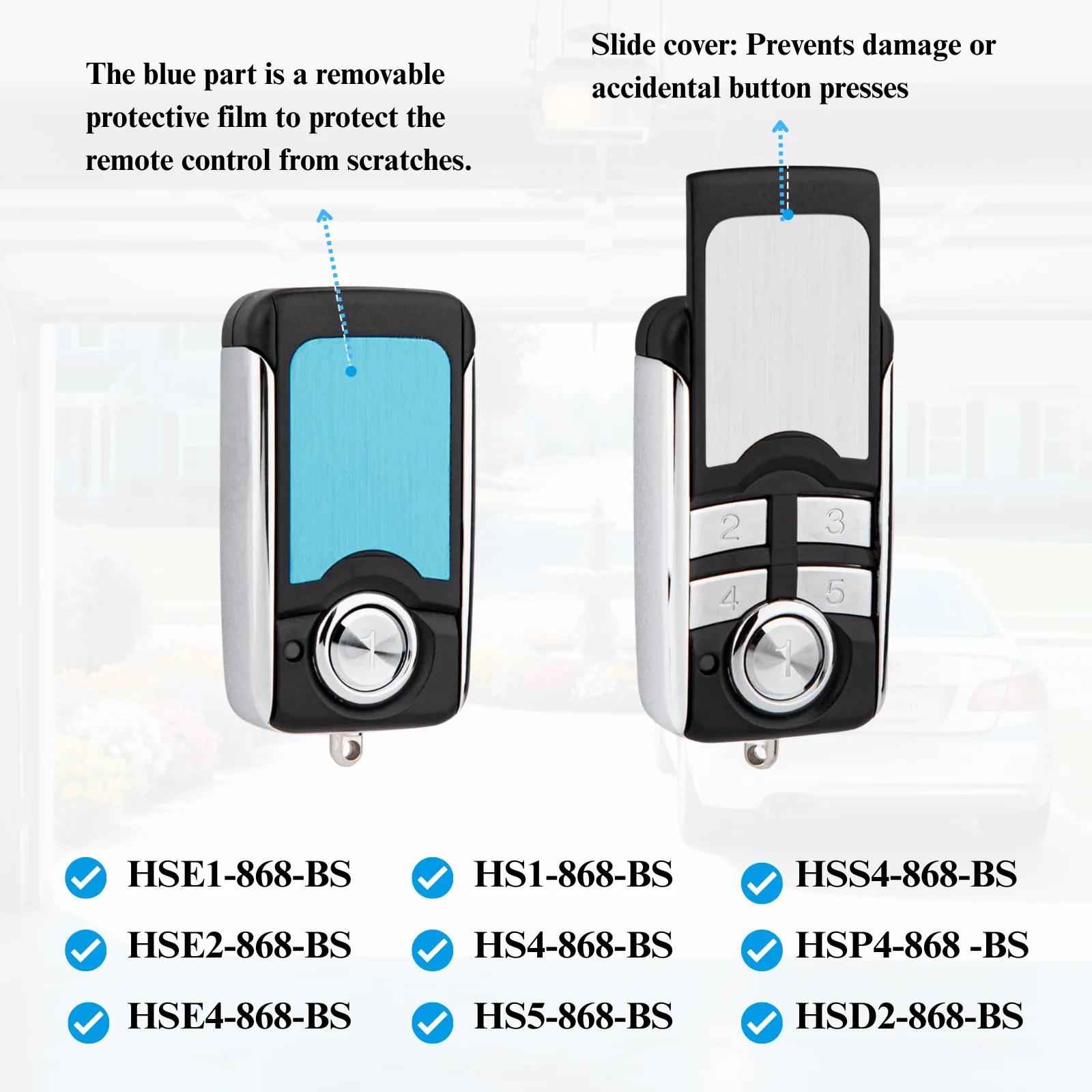 868MHz Remote Control Clone HSE4-868-BS Compatible with BS Bisecur command HSE1 HSE2 HS1 HS4 868 BS Handheld Transmitter