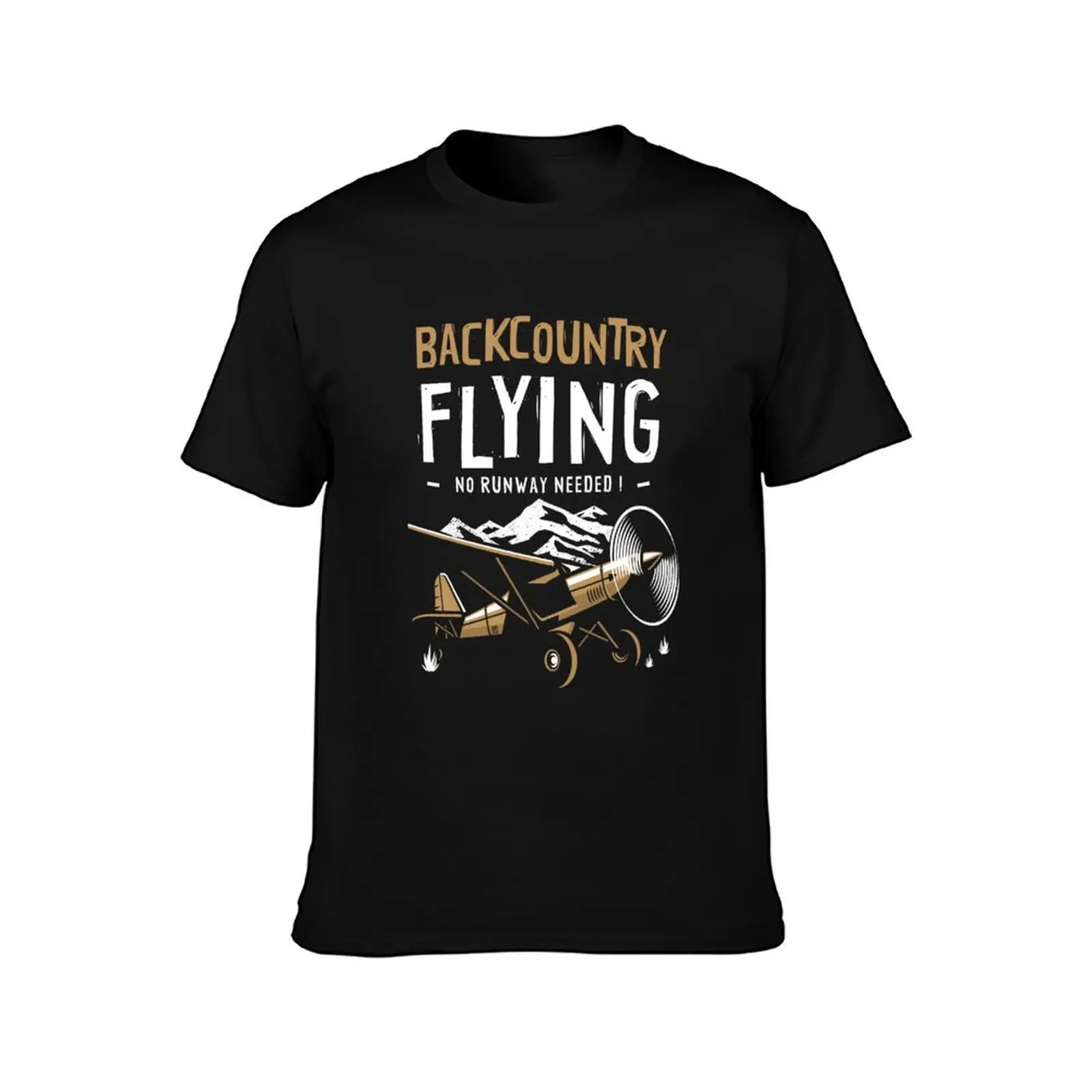 STOL Bush Plane Pilot Backcountry Flying No Runway Needed T-Shirt Functional Casual Short Sleeve Tee T-Shirt