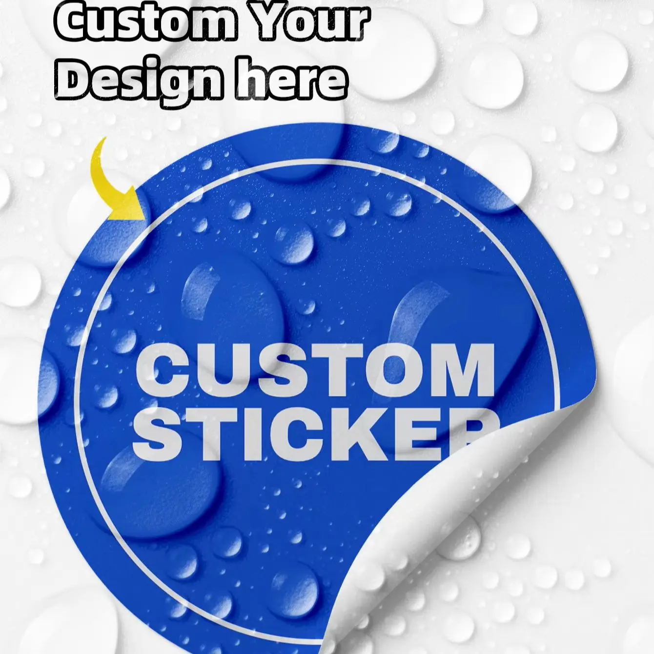 1/36/180/360 pegatinas redondas de PVC, impermeables y personalizables, personaliza con logotipo/imagen/texto, para cualquier evento