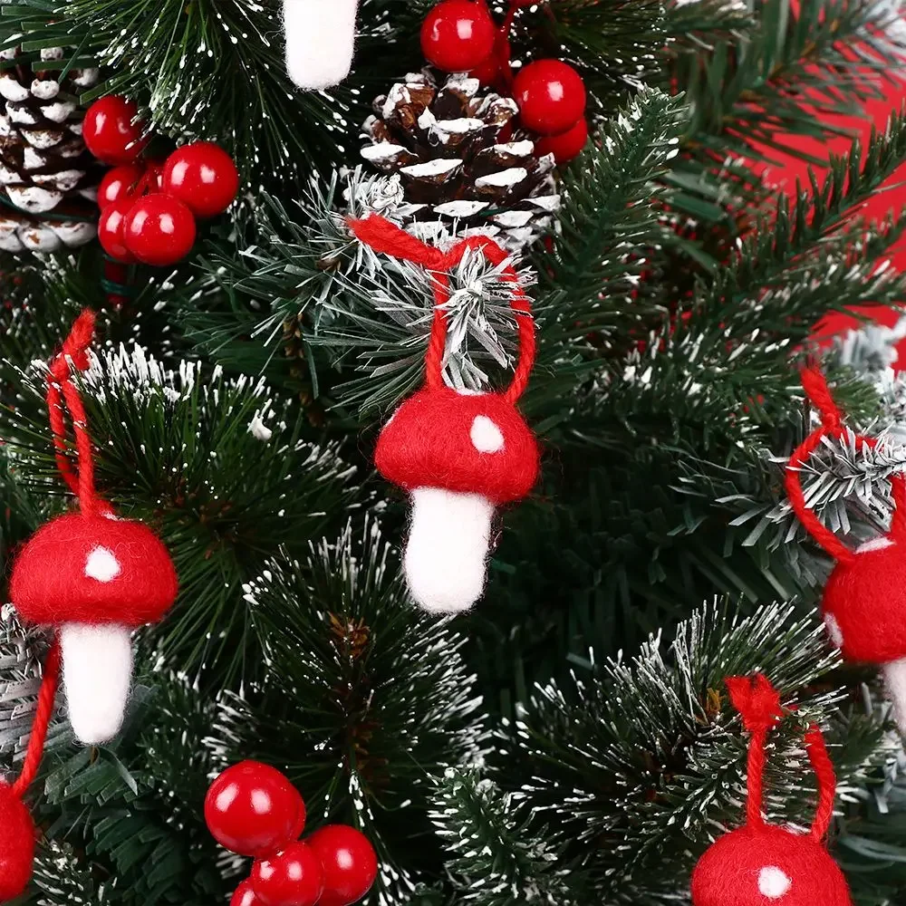 Милый-свадебный-праздник-Рождественская-елка-Рождественский-грибной-фетровый-грибной-подвесной-орнамент