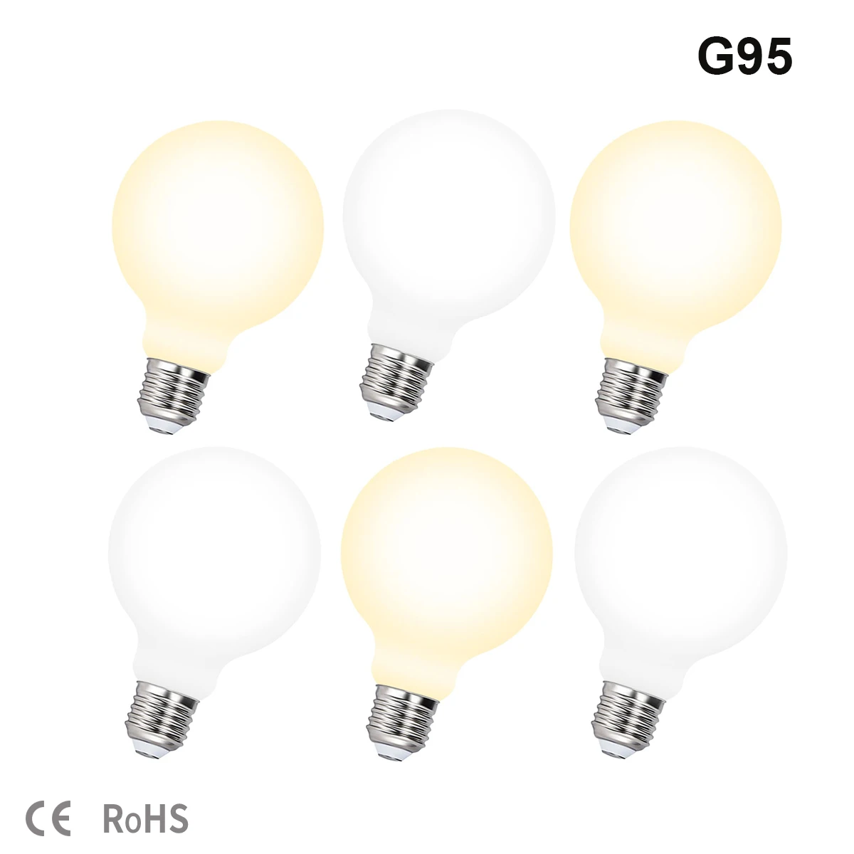 Edison LED Light Bulb E27 5W G95 Frosted Glass Bulb 85V-265V Globe Ball Bulb Warm White 3000K Natural white 4500K Lampada LED