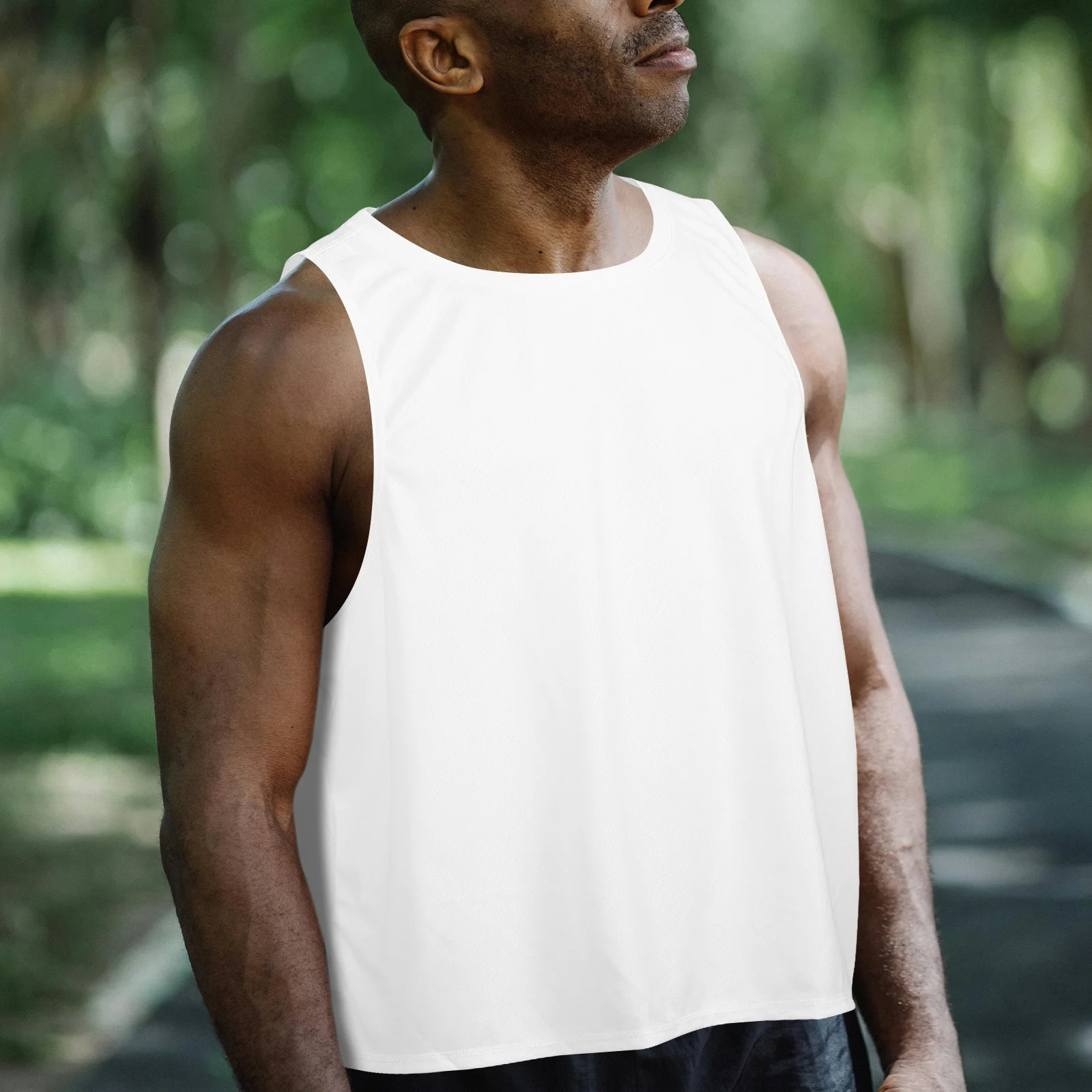 

Loose Fit Men's Sports Vest Lightweight Breathable Polyester Tank for Running Fitness Training Gym Exercise Wear Xl