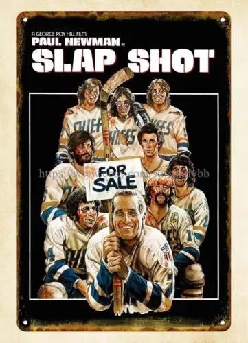 1x,garage makeover restaurant pub 1977 Slapshot Movie Poster metal tin sign-aluminum
