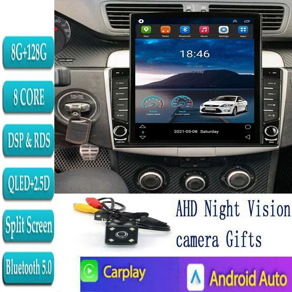 Car multimedia system 2 din Carplay Android Auto Car Radio for VW Volkswagen Passat B6 B7 CC 2010-2015 Tesla Style GPS 2din BT