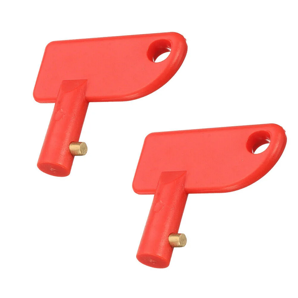 5PCS Spare Key For Battery Isolator Switch Power Kill Cut Off Switch Car Van Boats For Yacht Electric Vehicle ABS Plastic Red