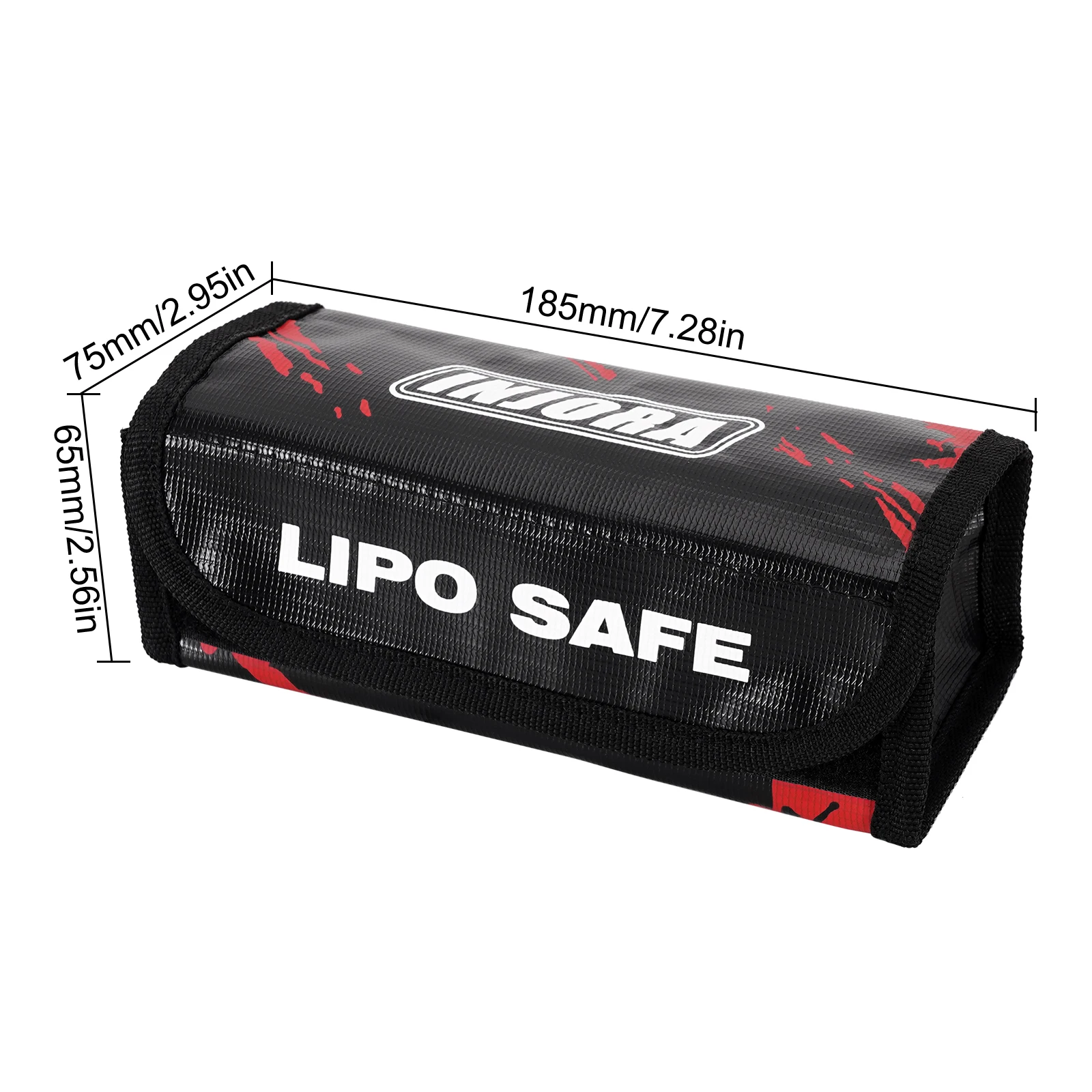 INJORA LiPo Battery Safe Bag Fireproof Storage Pouch (185*75*65mm)