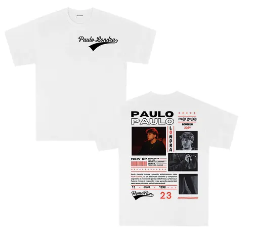 Imagen 2 del producto Camisetas de rapero Paulo Londra Homerun para hombre, camisetas de gran tamaño a la moda Retro, camiseta gótica punk de Hip Hop Unisex, ropa de calle