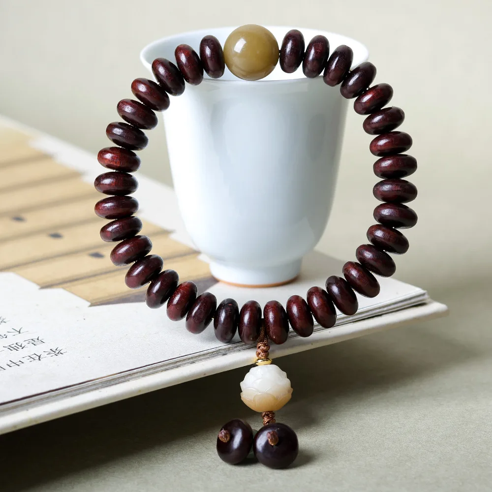 

Sandalwood Abacus Bead Bracelet Original Cultural Play Bodhi Root Lotus Chinese Hand String