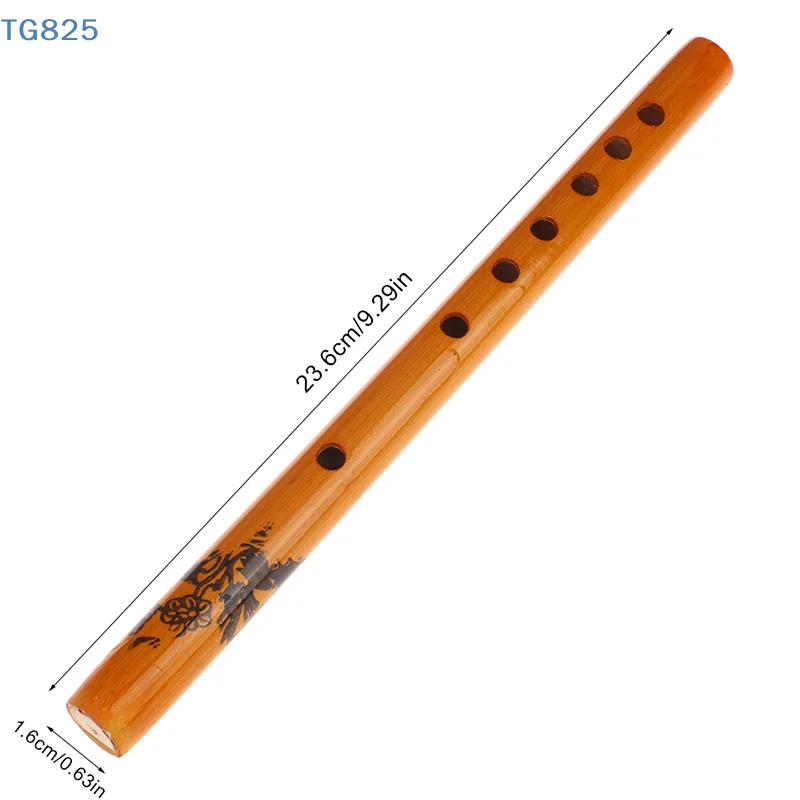 【AN】1Pc Chinese Traditional 6 Holes Bamboo Flute Vertical  Clarinet Student Musical Instrument Wooden Color Flute For Beginner