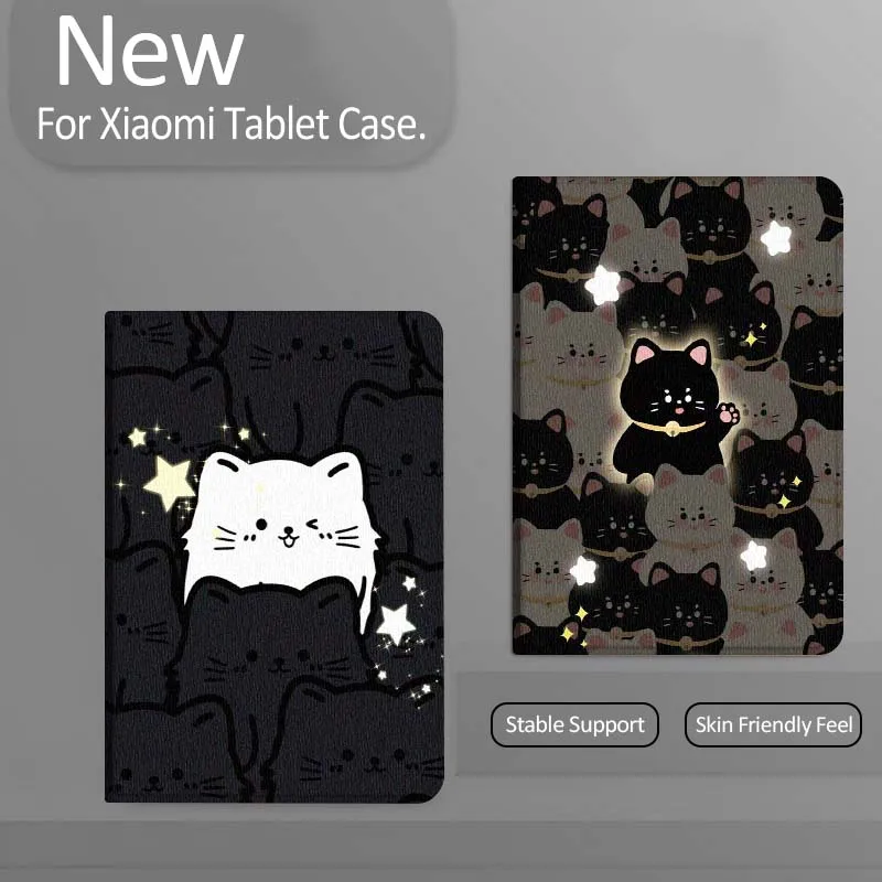 

Чехол для планшета Xiaomi Redmi Mi Pad 4 5 6 7 8 K SE Mini Pro Plus Max 10.1 11.2 дюймов с изображением черного кота-героя мультфильма