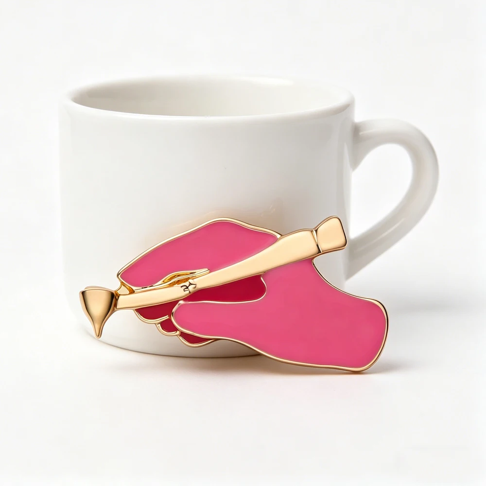Catuni Dentist Holding A Mirror Brooch Dental Tool Buttoned Up Brooch Scarf Button Dental Care Professional Gift Medical Jewelry