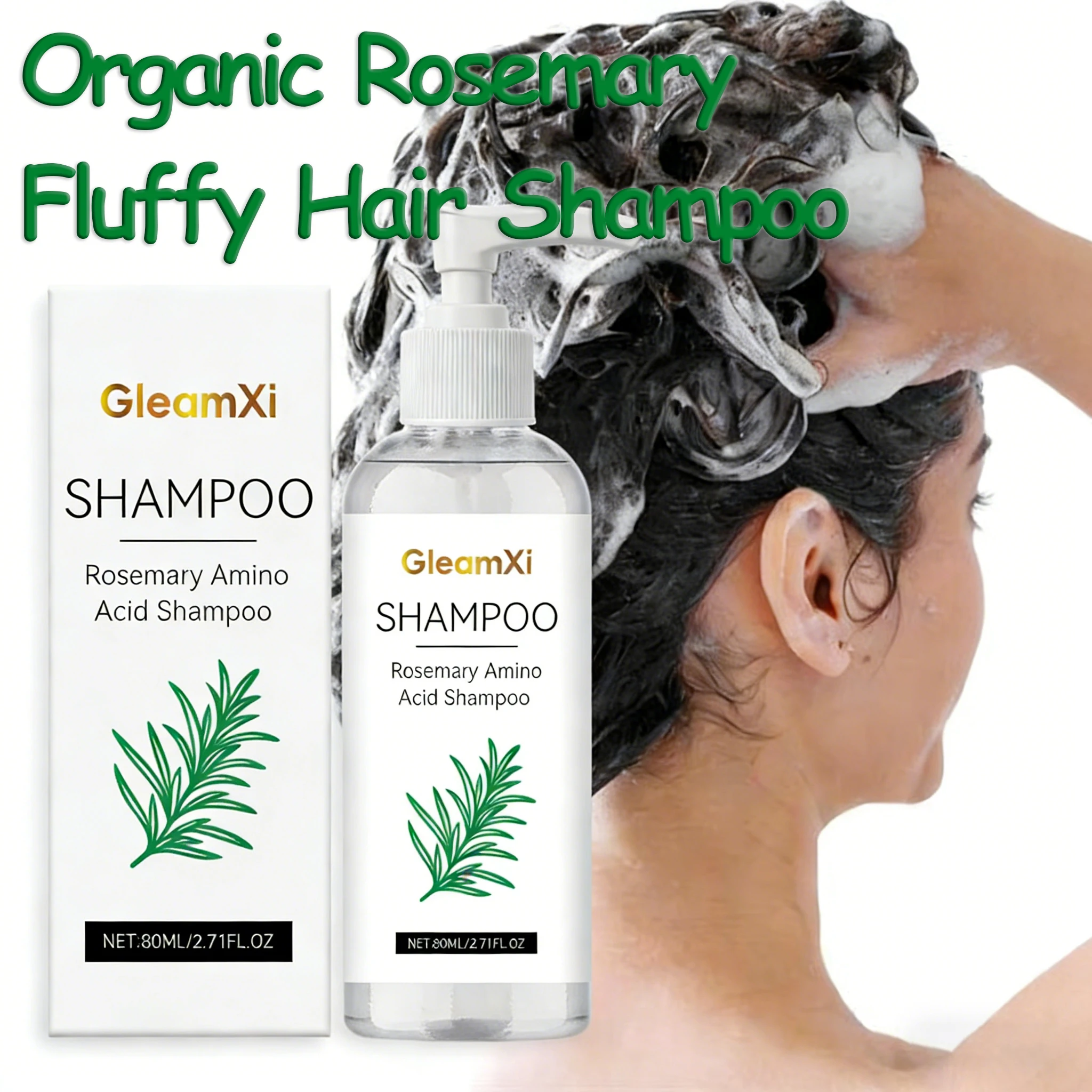 

Шампунь с розмарином для роста волос, глубокого очищения, освежения кожи головы, контроля жирности, укрепления корней, питания и придания объема волосам