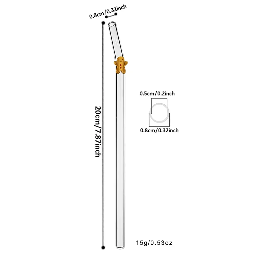 4 pièces noël Milk Shake jus thé Cocktail paille verre pailles à boire ensemble paille réutilisable avec brosse barre accessoires