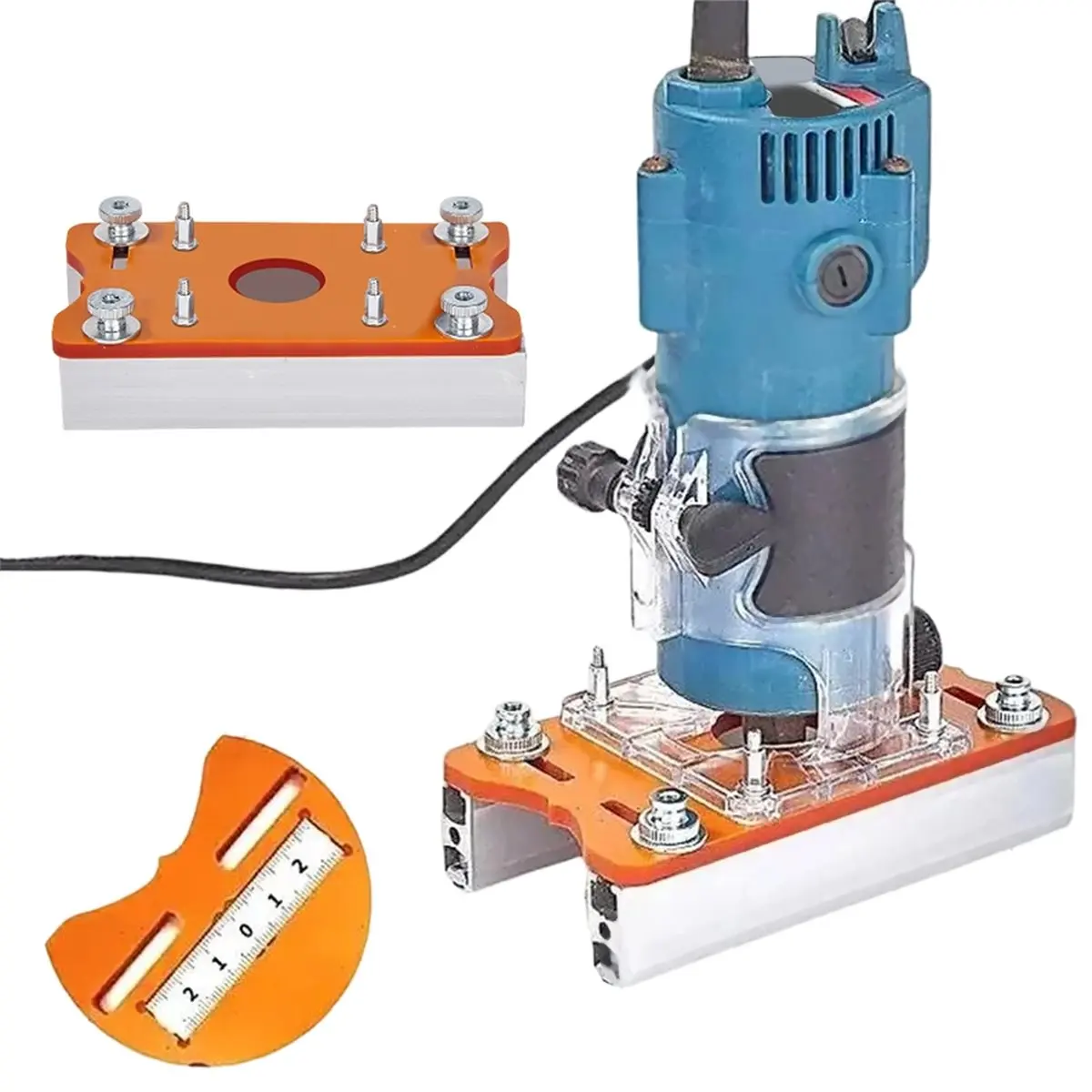 2 in 1 Fastener Slotting Bracket Tool Adapter 160mm Length, 65mm Diameter, for Woodworking Furniture and DIY