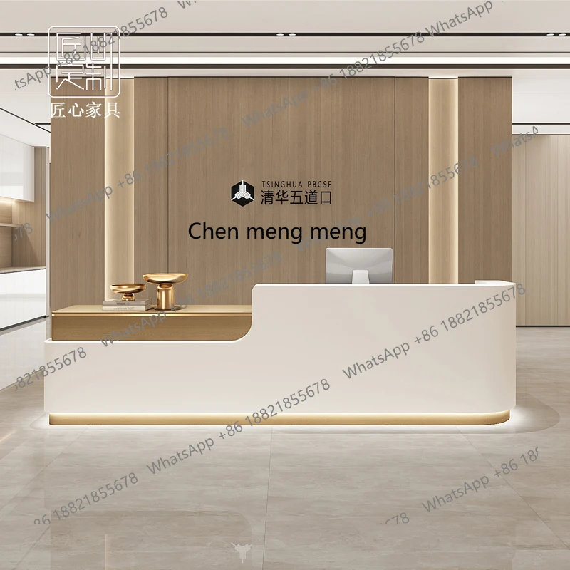 

Simple modern company paint front desk clothing store reception desk beauty salon checkout page