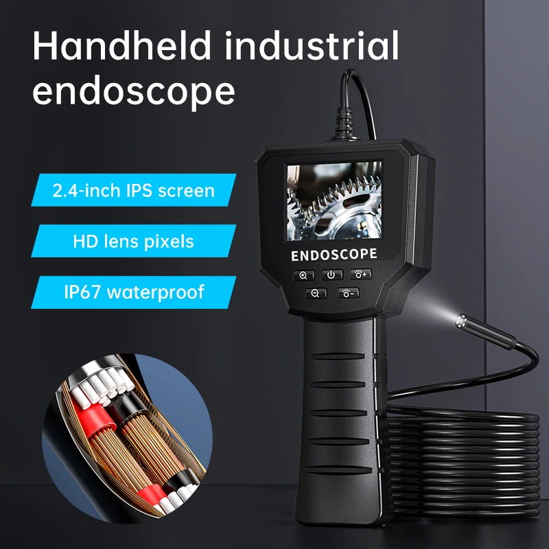 

2.4IN 8MM 1080P Video Endoscope For Mobile Cars Stethoscope Automotive Boroscope Car Pipe Inspection Device Cable Camera Tools