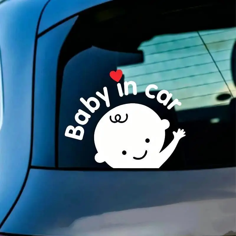 Baby In Car Warning Safety Reflective Sticker No Residue Self Adhesive Car Window Decal for Night Road Safety