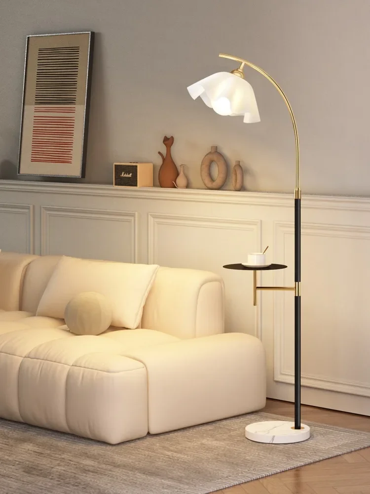 Living Room Bedside Lamp Light Luxury and Simplicity Bedside Table Storage Integrated Vertical Table Lamp