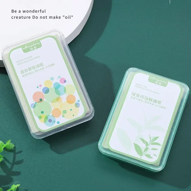 300pcs/box Portable Facial Absorbent Paper Oil Control Wipes Green Tea Absorbent Sheet Matcha Oily Summer Face Cleaning Tools