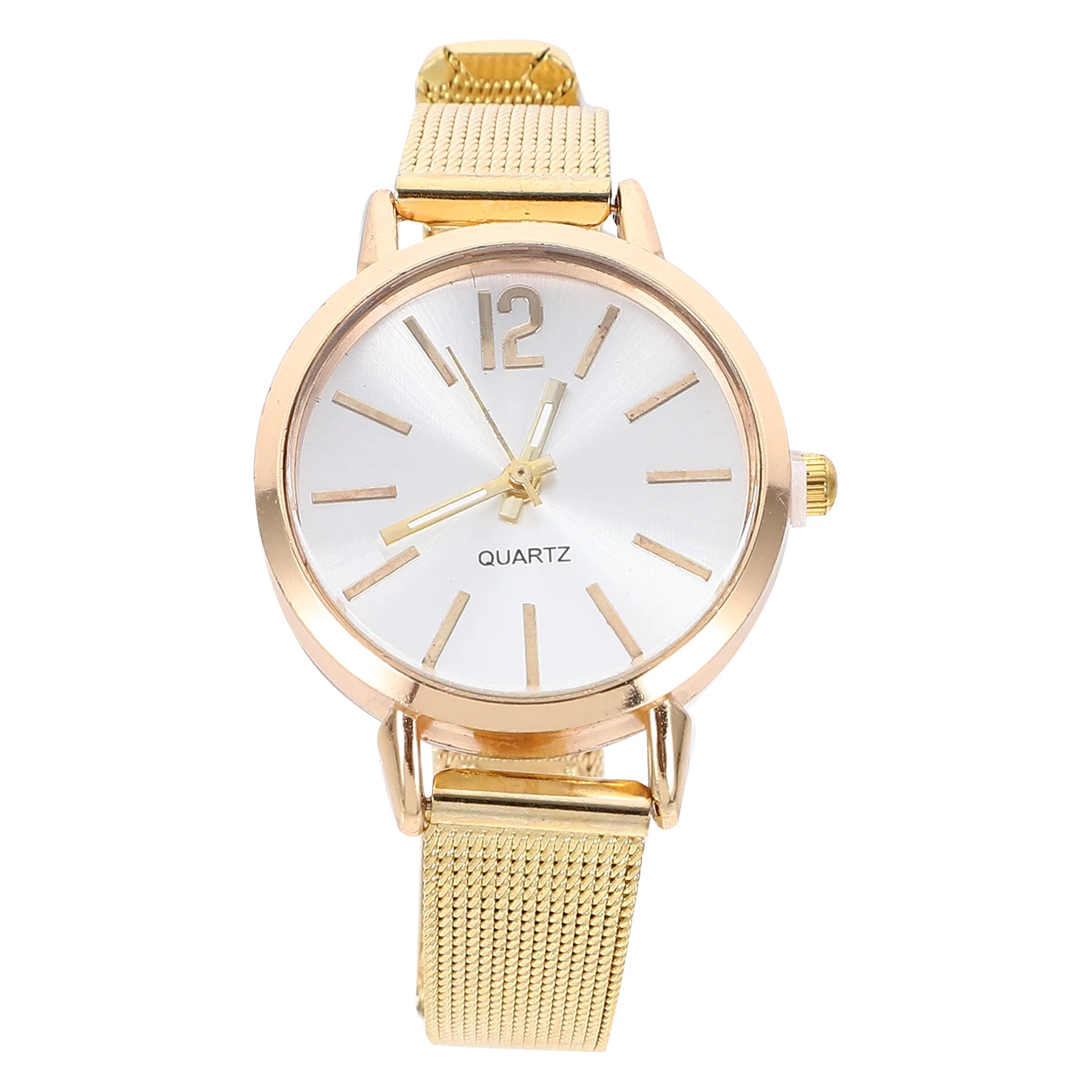 Fashion Women Watch Brand Luxury Mesh Belt Band Creative Quartz Wristwatches Woman Bracelet Wristwatch Femme (Golden)