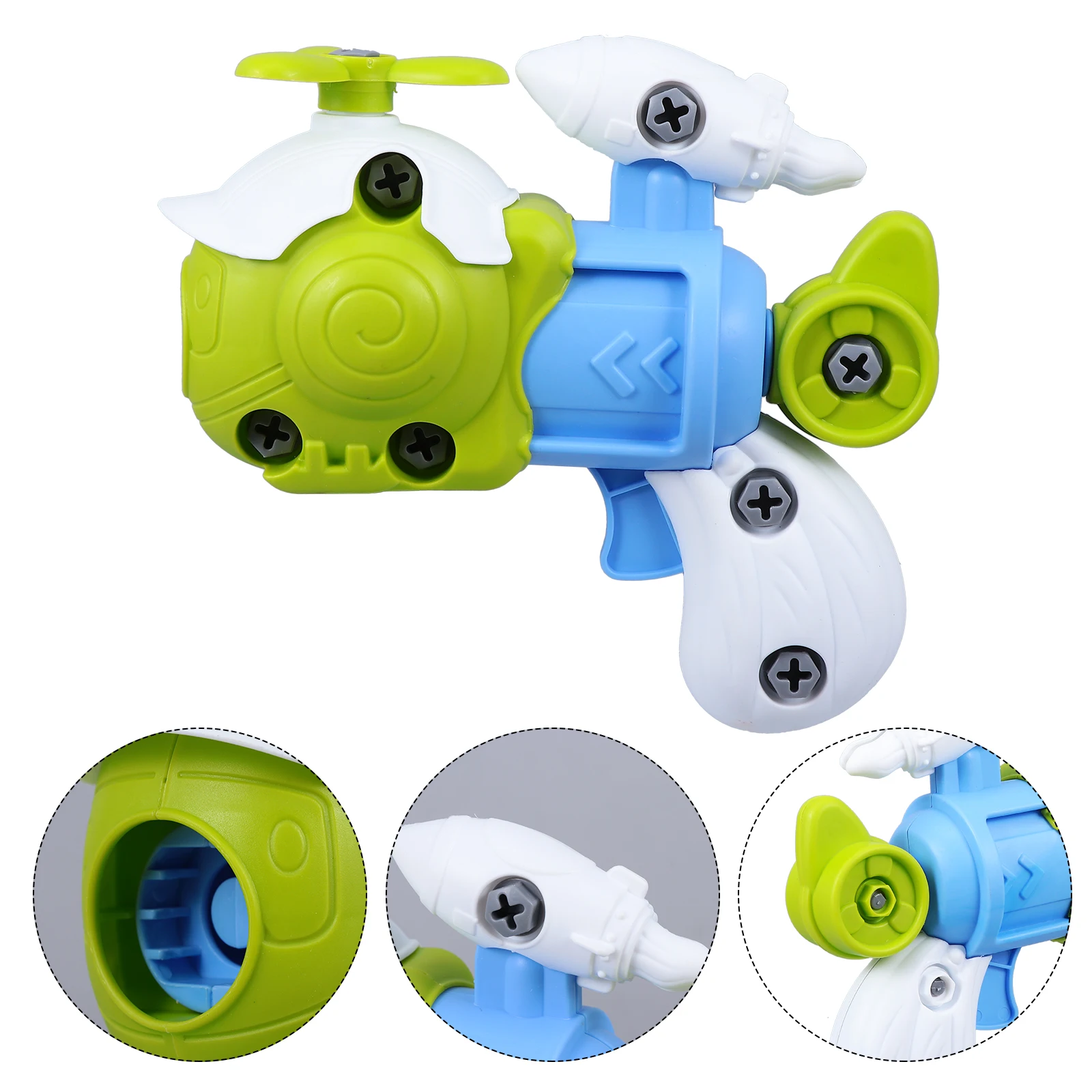 

Dinosaur Gun Toy High Quality Plastic Easy Assemble Disassemble Kids Birthday Gift Educational Airplane Shooting DIY Assembly