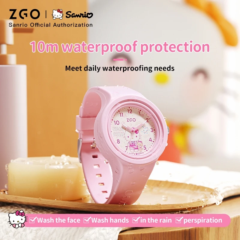 Zgo X Lil\' hellokitty Kuromi jam tangan Bahan womankids Boys Girls original waterproof quartz watch cute gift 877