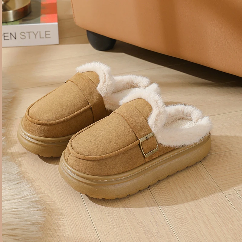 الشتاء رقيق المرأة النعال المنزل الشتاء أفخم الفاخرة مصمم أحذية امرأة داخلي منصة عادية غامض الفراء الشرائح الاتجاه لينة