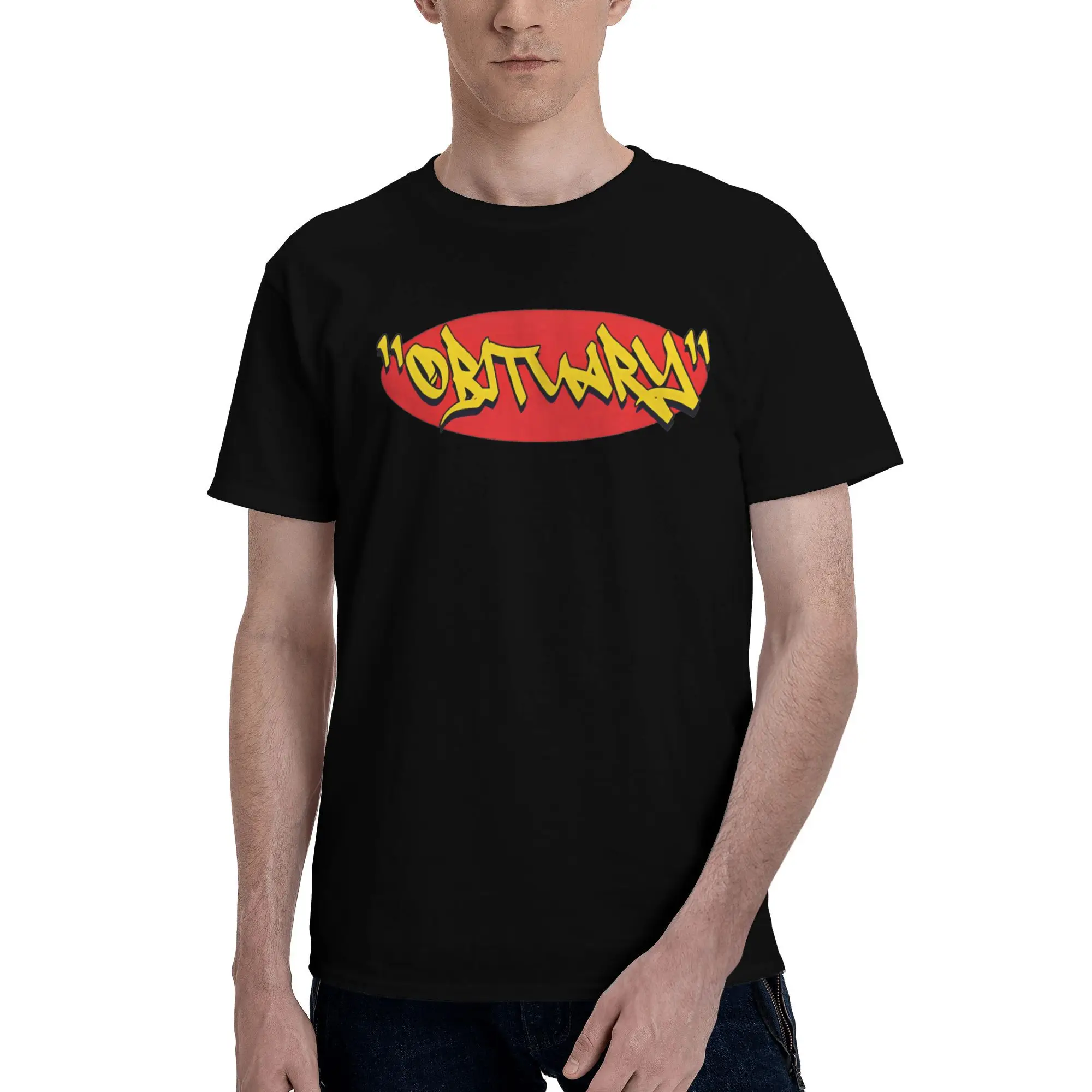 

Printed Obituary Swag T Shirt For Unisex Obituary Band Heavy Metal Band 100% Cotton T-shirts Short Sleeve Clothes