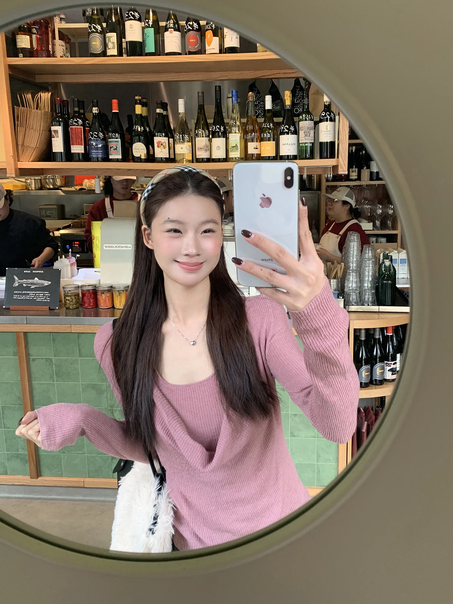 

Winter Women's Long Sve Knitwear Two-Piece Set Inner Wear Outerwear Pink Sweater V-Ne Regular Fit Commute Sle Polyeste...