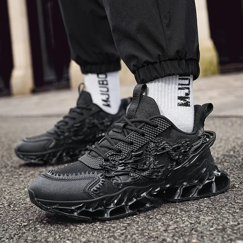 

Мужская обувь The Year of The Loong Blade Внешняя торговля Большая модная сетчатая дышащая спортивная обувь Уличные легкие кроссовки